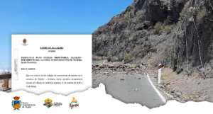 Cierre temporal de carretera en Tejeda por obras de saneamiento